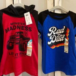 Garanimals 4T boys shirts.Rad Like Dad & Monster Madness. New with tags.